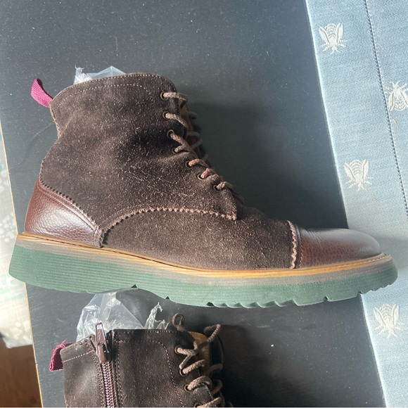 Pertini Spain Boots Men's 9.5, 40 EU Brown Suede Lace Up Leather Almond Toe~ - Picture 4 of 12